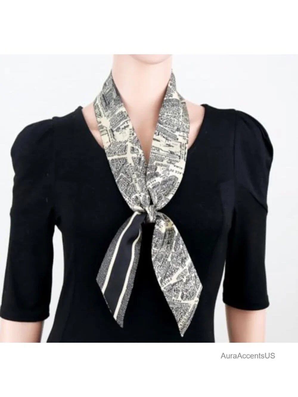 100% Mulberry Silk Narrow Scarf Multi-Use Hair Ribbon Bag Handle Wrap Necktie